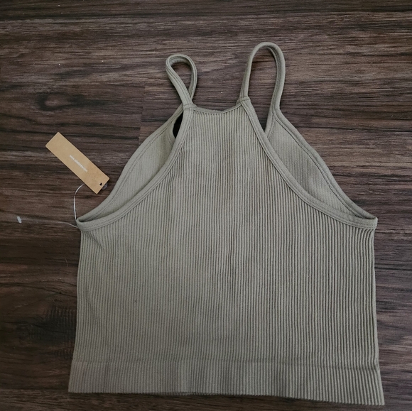 Khaki Ribbed Tank Top - Picture 3 of 3